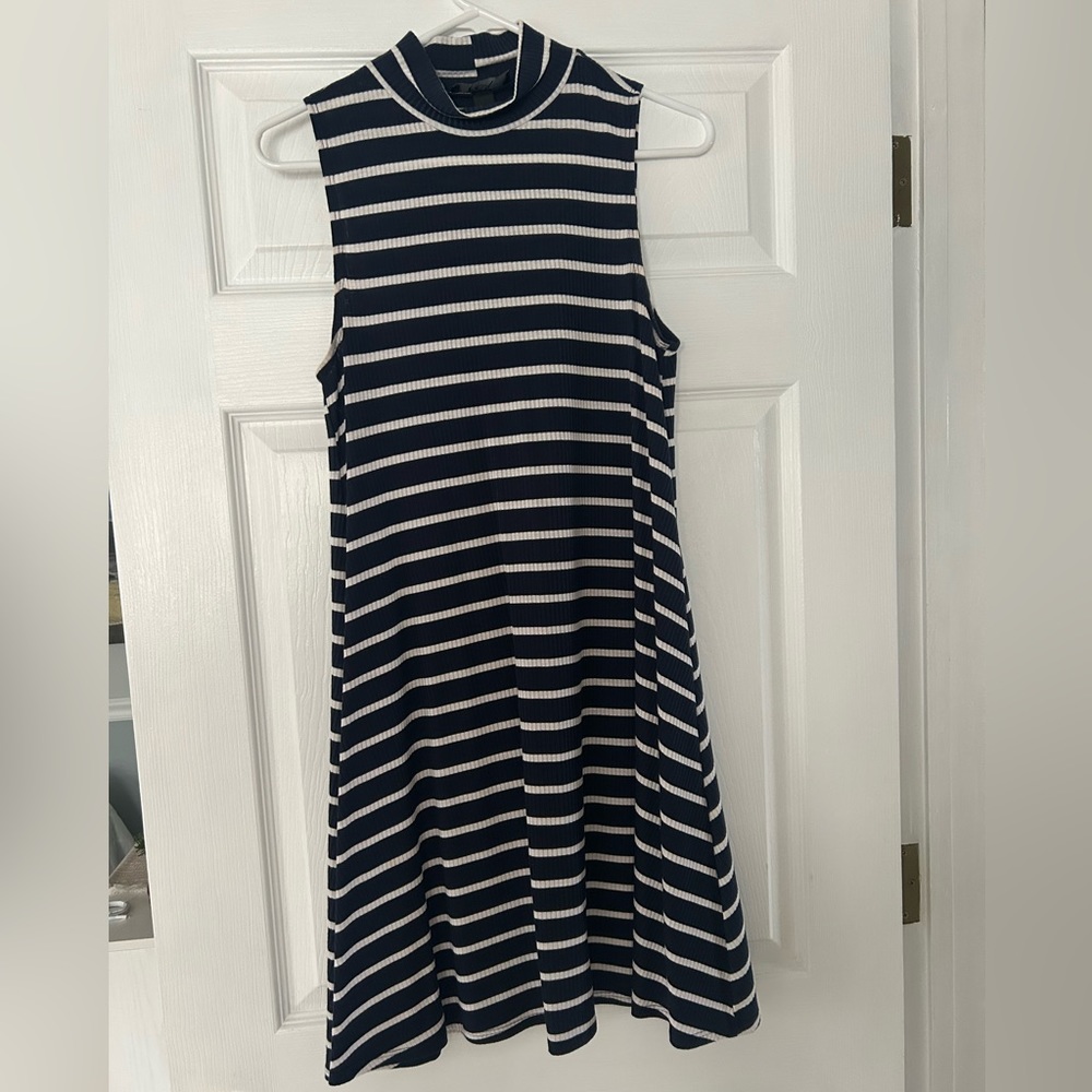 Navy and white striped BCX dress
